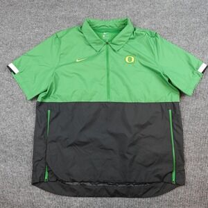 Oregon Ducks Jacket Mens XL Green Black NCAA Football Nike 1/2 Zip